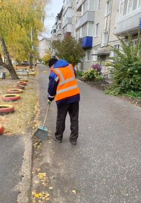 С городских улиц убирают опавшую листву