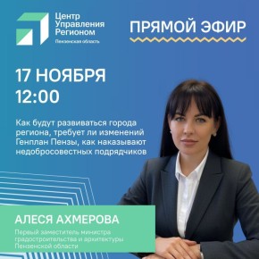 17 ноября в 12:00 ЦУР проведет прямой эфир с участием Минграда Пензенской области!