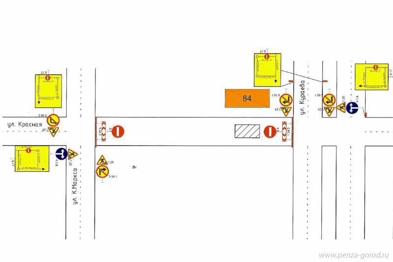 Временно изменилась схема движения на улице Красной