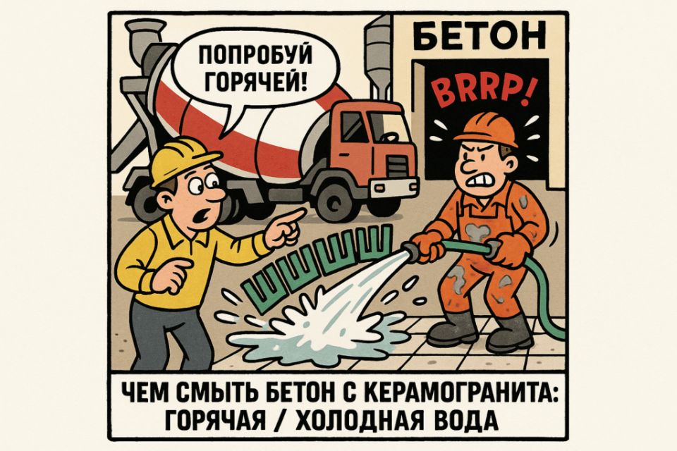 Способы очистки керамогранита от бетона