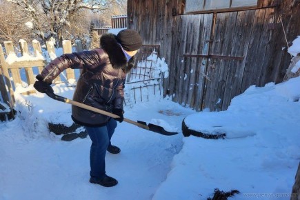 Пожилой горожанке помогли с уборкой снега