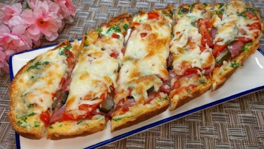 Ленивая пицца из батона: просто, быстро и вкусно