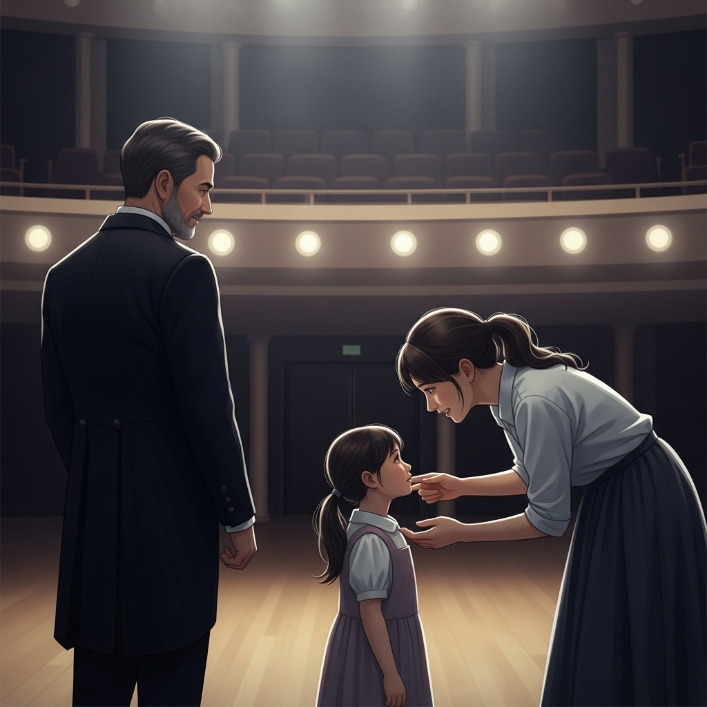 На благотворительном концерте муж решает проверить свою новую супругу и останавливается в ожидании её слов