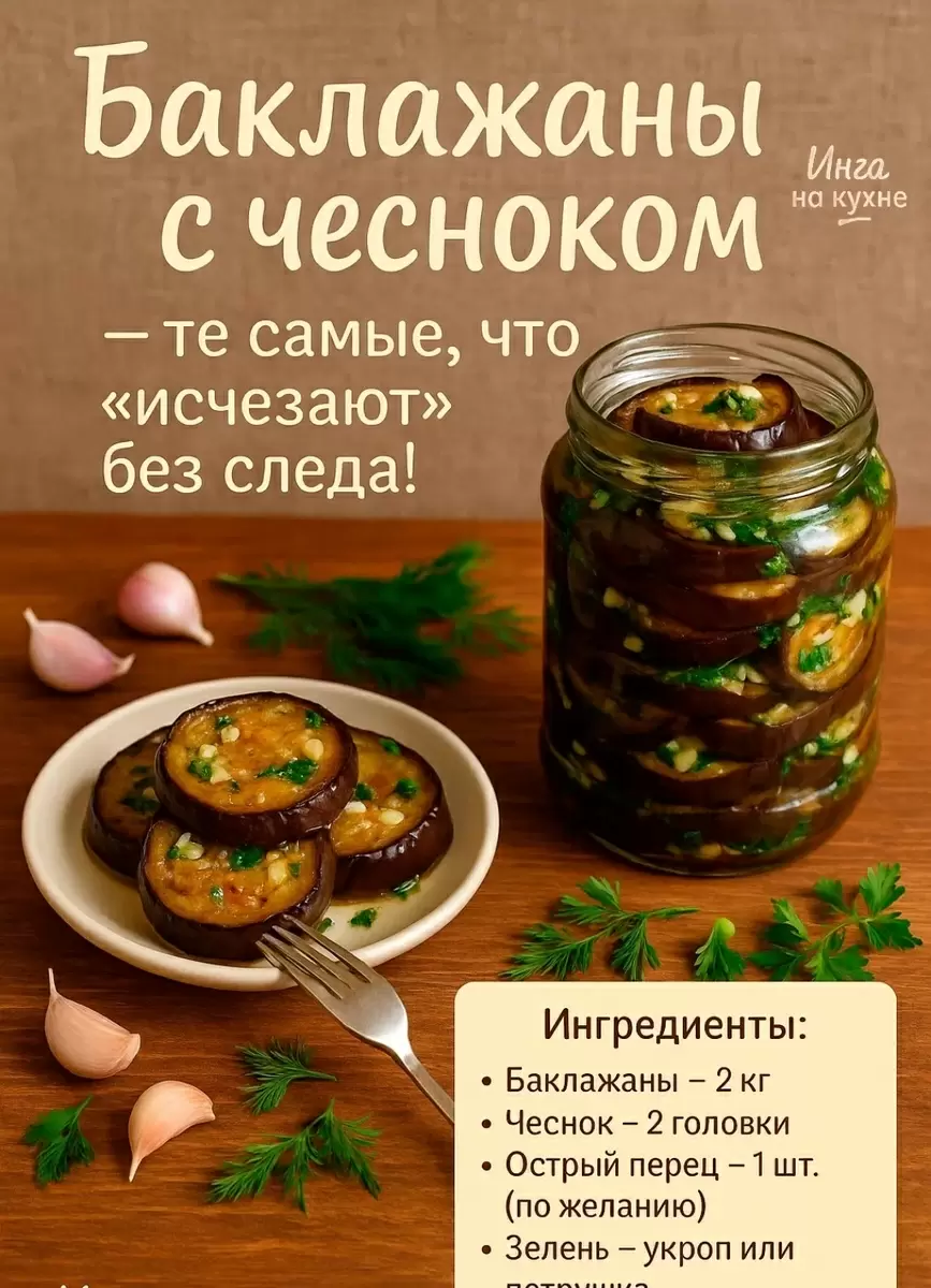 Баклажаны с чесноком: бюджетный шедевр закатки на зиму