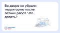 Во дворе не убрали территорию после летних работ