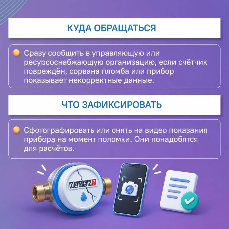 #ЦУР58_информирует . Сломался счётчик? Что важно знать Если счётчик воды или электроэнергии повредился, перестал работать или показывает некорректные данные, не стоит откладывать этот вопрос #ЦУР58_информирует . Сломался счётчик? Что важно знать Если счётчик воды или электроэнергии повредился, перестал работать или показывает некорректные данные, не стоит откладывать этот вопрос